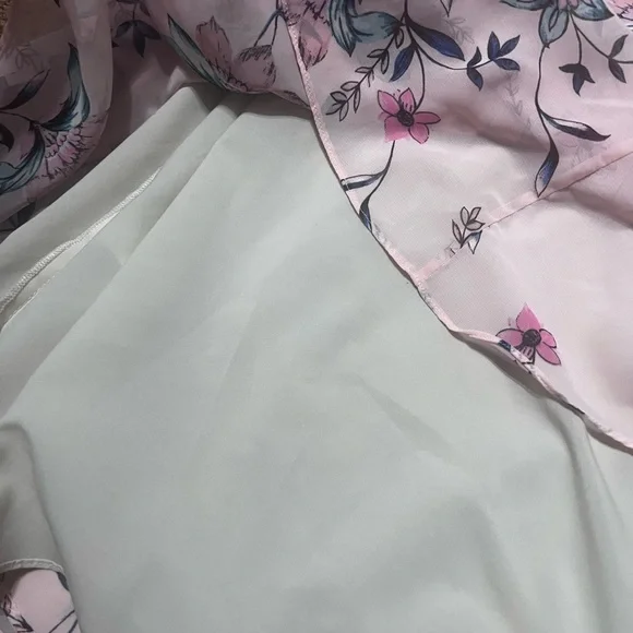 Eliza J Pink Floral Tiered Midi Dress / Plus Size 16 - Picture 9 of 14